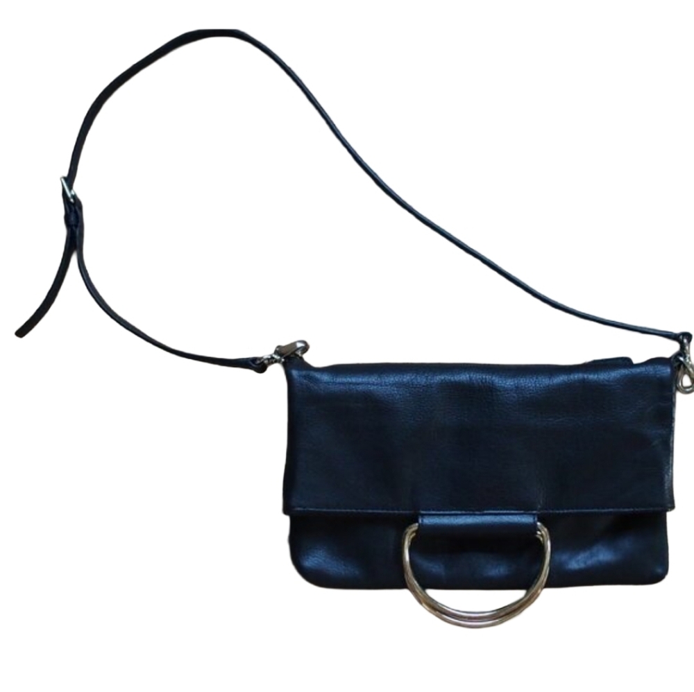 Cynthia Rowley | Like NEW Leather Ring Fold-over Convertible Crossbody Bag